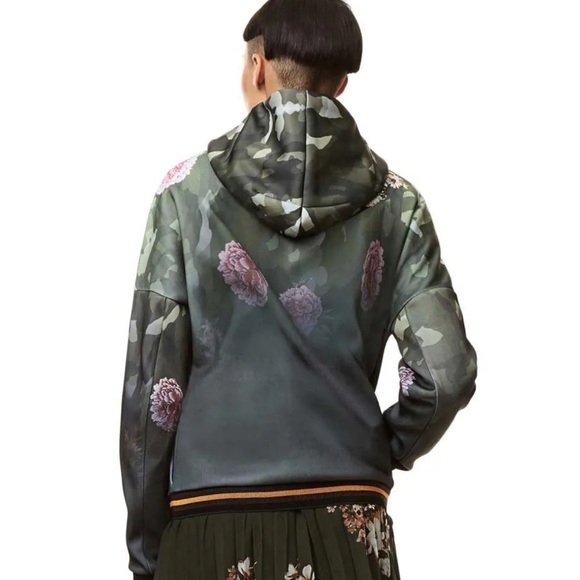 Desigual Angee Floral Hooded Zip Up Sweatshirt Sz XS - Picture 4 of 12